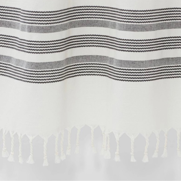 Threshold Striped Fringe Shower Curtain Off-White - Threshold - Picture 3 of 4